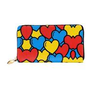 HGIUYDRD Cartera para mujer con estampado de corazón transparente rosa, elegante, compacta y pequeña con diseño de impresión completa de dos caras, Bonito amor, Talla única