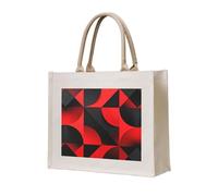 HGIUYDRD Deconstructing the Silhouette - Bolsa de lona reutilizable para comestibles, bolsa de playa y regalo de la Copa del Mundo para uso diario, Geometría roja y negra, Talla única