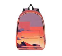 HGIUYDRD Mochila de viaje bohemia con estampado de perlas, bonita mochila con patrones interesantes para el trabajo y los viajes, Geométrico Crepúsculo Landform, M