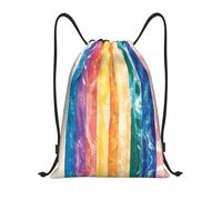 HGIUYDRD Mochila ligera con cordón para decoración de cortina, elegante bolsa de gimnasio y bolsa de playa para viajes y fitness, Líneas coloridas, S