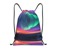 HGIUYDRD Mochila ligera con cordón y estampado de atardecer, elegante bolsa de gimnasio y bolsa de playa para viajes y fitness, puesta de sol, S