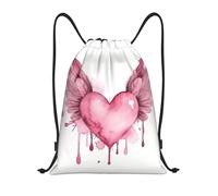 HGIUYDRD Mochila ligera con cordón y estampado de hojas otoñales, elegante bolsa de gimnasio y bolsa de playa para viajes y fitness, Wings of Love, S