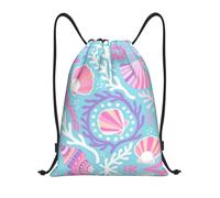 HGIUYDRD Mochila ligera con estampado de burbujas pequeñas con cordón, elegante bolsa de gimnasio y bolsa de playa para viajes y fitness, Patrón de concha, M