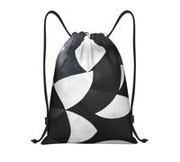 HGIUYDRD Mochila ligera con estampado de burbujas pequeñas con cordón, elegante bolsa de gimnasio y bolsa de playa para viajes y fitness, Patrón blanco y negro, S