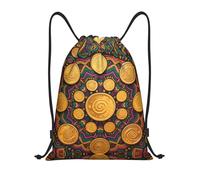 HGIUYDRD Mochila ligera con estampado de burbujas pequeñas con cordón, elegante bolsa de gimnasio y bolsa de playa para viajes y fitness, Círculo amarillo, M