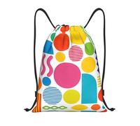 HGIUYDRD Mochila monocromática con estampado en zigzag ligera con cordón ajustable, elegante bolsa de gimnasio y bolsa de playa para viajes y fitness, Funky Dot Wave, M