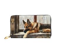 HGIUYDRD Savannah Lions Print - Cartera para mujer, elegante y compacta con diseño de dos caras, Pastor alemán en reposo, Talla única