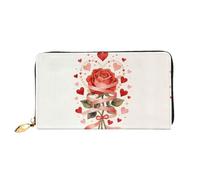 HGIUYDRD The Point of Palm Print - Cartera para mujer, elegante y compacta con diseño de dos caras de impresión completa, Cinta rosa, Talla única