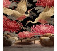 hgjdjhnf Papel pintado chino, flores japonesas, fotomural de pájaros, sala de estar, dormitorio, cocina, interior, decoración de pared china, 430 cm x 300 cm