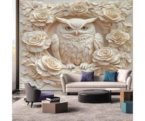 hgjdjhnf Papel pintado fotográfico de búho con patrón de modelo 3D para sala de estar y dormitorio, decoración de pared, 430 cm x 300 cm.