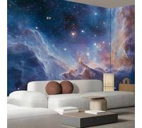 hgjdjhnf Papel tapiz fotográfico 3D con nebulosa de estrellas, paisaje espacial, tela de seda, fondo de pared para TV, dormitorio, sala de estar, 150 cm x 105 cm