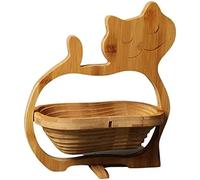 HGJHJJHK 11x 11.8 pulgadas Canasta de frutas de bambú plegable, cesta de fruta seca plegable, cesta de bocadillos de madera, soporte creativo de tazón para la mesa de cocina, Cat2, constructivo23