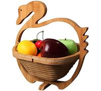 HGJHJJHK 11x 11.8 pulgadas Canasta de frutas de bambú plegable, cesta de fruta seca plegable, cesta de bocadillos de madera, soporte creativo de tazón para mesa de cocina, ganso, constructivo23