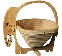 HGJHJJHK 11x 11.8 pulgadas Cesta de frutas de bambú plegables, cesta de fruta seca plegable, cesta de bocadillos de madera, soporte creativo de frutas para mesa de cocina, como, constructivo23