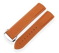 HGJHJJHK 20 mm de 21 mm de goma Silicone Store Banda de vigilancia impermeable para IWC Mark le Petit Prince Big Spitfire Bracelete Accesorios (color: Orange White Línea, Tamaño: 19 mm)