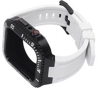 HGJHJJHK Actualización de la Cubierta de aleación de Zinc con Correa de Reloj de Silicona Suave, para el Kit de modificación S8 7 45 mm Bisel de Marco de Metal, para iwatch se 6 5 4 44 mm