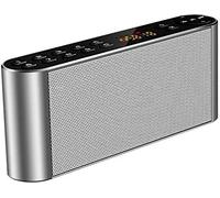 HGJHJJHK Altavoz portátil inalámbrico Altavoz Bluetooth Controladores duales Reproductores MP3 FM Radio estéreo con Sonido HD, micrófono Incorporado, Audio de Alta definición y bajo Mejorado, Plata