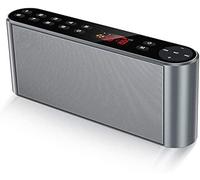 HGJHJJHK Altavoz portátil inalámbrico, Altavoz de Bluetooth, Controladores de Doble Controlador MP3 FM Radio estéreo con Sonido HD, micrófono Incorporado, Audio de Alta definición, Plata