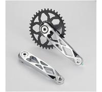 HGJHJJHK Bandeja de Bicicleta Plegable 170 mm MTB Aleación de Aluminio Bicicleta de cigüeñal Juego de Brazalete 36T Bike Hollow Bicycle Integrated Bicycle, Black Glossy, 170 mm-36t