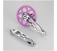 HGJHJJHK Bandeja de Bicicleta Plegable de cigüeñal de 170 mm MTB Aluminio Aluminio Bicicleta Bandeja Arm Banny 36T Road Bike Hollow Bicycle Integrated Bicycle Crank, Purple Gloss, 170 mm-36t