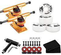 HGJHJJHK Camión de Skateboard: camión de patineta de Camiones estándar de Skate 2pcs con Accesorio de rodamiento de Almohadilla elevadora de Ruedas de Skate, Blanco -blanco1