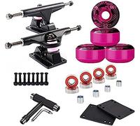 HGJHJJHK Camión de Skateboard: camión de Skate Skate Camiones 2pcs con Accesorio de rodamiento de Almohadilla para la Almohadilla del Elevador de la Rueda de Patinaje, Rojo -rese Negro