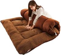HGJHJJHK Colchón de Piso de futón japonés Espesado: colchón portátil de Plegado Suave, Doble/Soltero, tamaño Queen, Color de café Ligero, marrón, 90 * 200 cm
