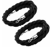 HGJHJJHK Cuerda de soporte VIP negra de 0,5/0,6/0,9/1/1,2/1,5/2/2,5/3 m de largo, cuerdas de control de multitudes portátiles con gancho plateado/dorado, para división de cola en interiores y