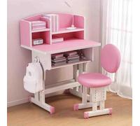 HGJHJJHK Descripción de Estudio de Altura Ajustable con Mesa de redacción de Silla con conexión 、 Cajón de Almacenamiento Descripción de Funciones múltiples con Silla Ajustable, Rosa