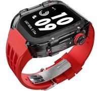 HGJHJJHK Kit de modificación de la caja del reloj de glaciar transparente de lujo, para la banda Ultra 8 7 6 5 4 SE 44 mm 45 mm 49 mm Reloj de reloj de goma reemplazar