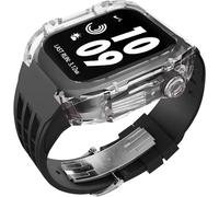 HGJHJJHK Kit de modificación de la caja del reloj de glaciar transparente de lujo, para la banda Ultra 8 7 6 5 4 SE 44 mm 45 mm 49 mm Reloj de reloj de goma reemplazar