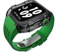 HGJHJJHK Kit de modificación de la caja del reloj de glaciar transparente de lujo, para la banda Ultra 8 7 6 5 4 SE 44 mm 45 mm 49 mm Reloj de reloj de goma reemplazar