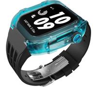 HGJHJJHK Kit de modificación de la caja del reloj de glaciar transparente de lujo, para la banda Ultra 8 7 6 5 4 SE 44 mm 45 mm 49 mm Reloj de reloj de goma reemplazar
