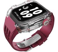 HGJHJJHK Kit de modificación de la caja del reloj de glaciar transparente de lujo, para la banda Ultra 8 7 6 5 4 SE 44 mm 45 mm 49 mm Reloj de reloj de goma reemplazar
