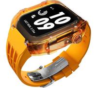 HGJHJJHK Kit de modificación de la caja del reloj de glaciar transparente de lujo, para la banda Ultra 8 7 6 5 4 SE 44 mm 45 mm 49 mm Reloj de reloj de goma reemplazar