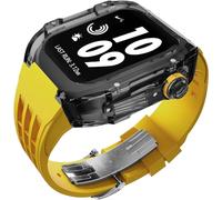 HGJHJJHK Kit de modificación de la caja del reloj de glaciar transparente de lujo, para la banda Ultra 8 7 6 5 4 SE 44 mm 45 mm 49 mm Reloj de reloj de goma reemplazar