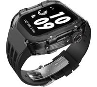 HGJHJJHK Kit de modificación de la caja del reloj de glaciar transparente de lujo, para la banda Ultra 8 7 6 5 4 SE 44 mm 45 mm 49 mm Reloj de reloj de goma reemplazar