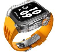 HGJHJJHK Kit de modificación de la caja del reloj de glaciar transparente de lujo, para la banda Ultra 8 7 6 5 4 SE 44 mm 45 mm 49 mm Reloj de reloj de goma reemplazar