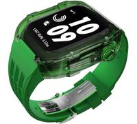HGJHJJHK Kit de modificación de la caja del reloj de glaciar transparente de lujo, para la banda Ultra 8 7 6 5 4 SE 44 mm 45 mm 49 mm Reloj de reloj de goma reemplazar