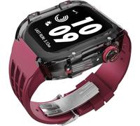 HGJHJJHK Kit de modificación de la caja del reloj de glaciar transparente de lujo, para la banda Ultra 8 7 6 5 4 SE 44 mm 45 mm 49 mm Reloj de reloj de goma reemplazar