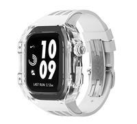 HGJHJJHK Kit de modificación de relojes transparentes de lujo para una banda de 45 mm de 44 mm estuche+correa de reloj, para iWatch 8/7/6/5/5/4/SE Accesorios de modificación de la serie