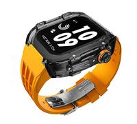 HGJHJJHK Kit de modificación de relojes transparentes de lujo para una banda de 45 mm de 44 mm estuche+correa de reloj, para iWatch 8/7/6/5/5/4/SE Accesorios de modificación de la serie