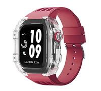 HGJHJJHK Kit de modificación de relojes transparentes de lujo para una banda de 45 mm de 44 mm estuche+correa de reloj, para iWatch 8/7/6/5/5/4/SE Accesorios de modificación de la serie