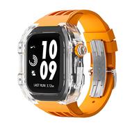 HGJHJJHK Kit de modificación de relojes transparentes de lujo para una banda de 45 mm de 44 mm estuche+correa de reloj, para iWatch 8/7/6/5/5/4/SE Accesorios de modificación de la serie