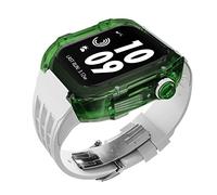 HGJHJJHK Kit de modificación de relojes transparentes de lujo para una banda de 45 mm de 44 mm estuche+correa de reloj, para iWatch 8/7/6/5/5/4/SE Accesorios de modificación de la serie