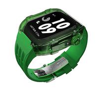HGJHJJHK Kit de modificación de relojes transparentes de lujo para una banda de 45 mm de 44 mm estuche+correa de reloj, para iWatch 8/7/6/5/5/4/SE Accesorios de modificación de la serie