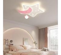 HGJHJJHK Lámpara de Techo LED Sala para niños lámpara de Techo Estrella Creativa de Hierro acrílico Azul/Escala de lámpara Rosa Luces de Techo de niña