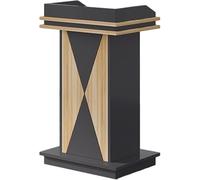 HGJHJJHK Lectern Wooden Church Pulpit Stand Black & Natural, Escritorio de Plataforma de Clases de Maestros con Compartimento de Almacenamiento, podio de Habla Pesada Boda/Escuela
