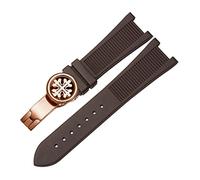 HGJHJJHK Para PP Patek Philippe Silicone Watch Belt 5711 5712G Nautilus Ratch Strap Interfaz especial 25 mm*13 mm Banda de vigilancia (color: negro-silver-b, tamaño: 25-13 mm)