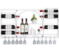 HGJHJJHK Pastilla de Vino montada en la Pared, Estante de Viento Industrial de Hierro Forjado, exhibición de decoración del gabinete de reinicio del hogar, C, 90x11x42cm